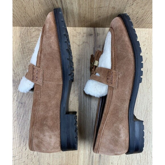 TALBOTS Cassidy Sherpa Tasseled Loafers Women’s Size 7 M Brown Leather - Picture 11 of 16